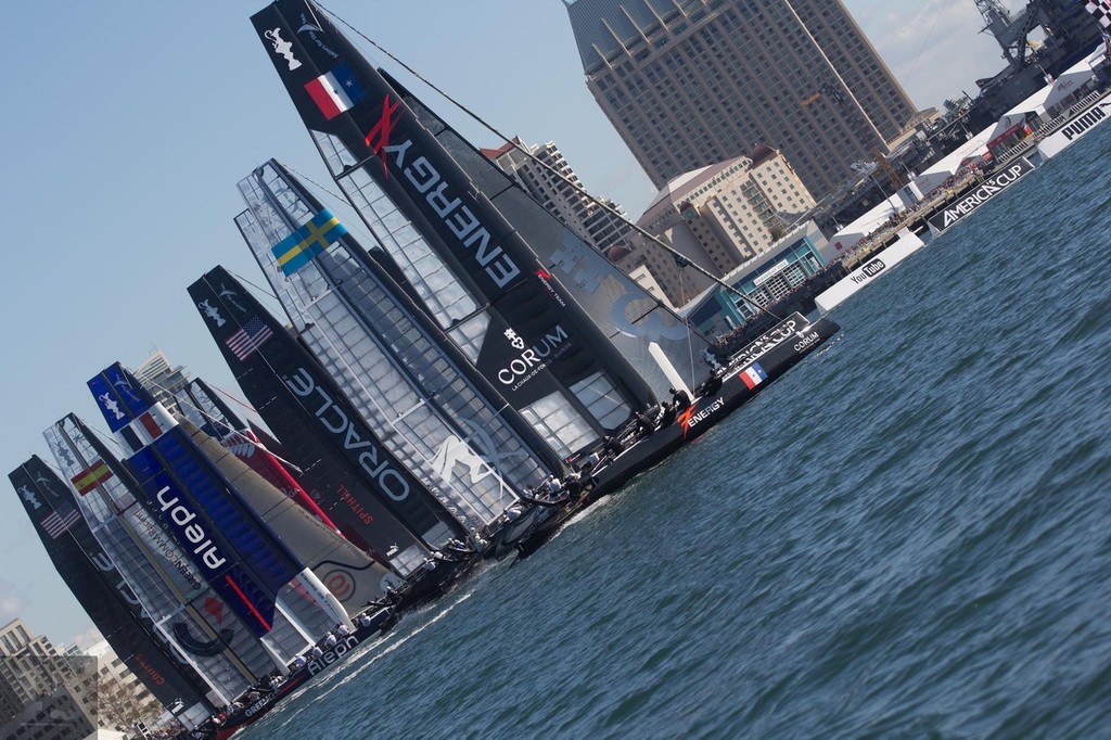 The Line Up  - America's Cup World Series Super Sunday San Diego  © John Mangino http://www.icupusa.com/